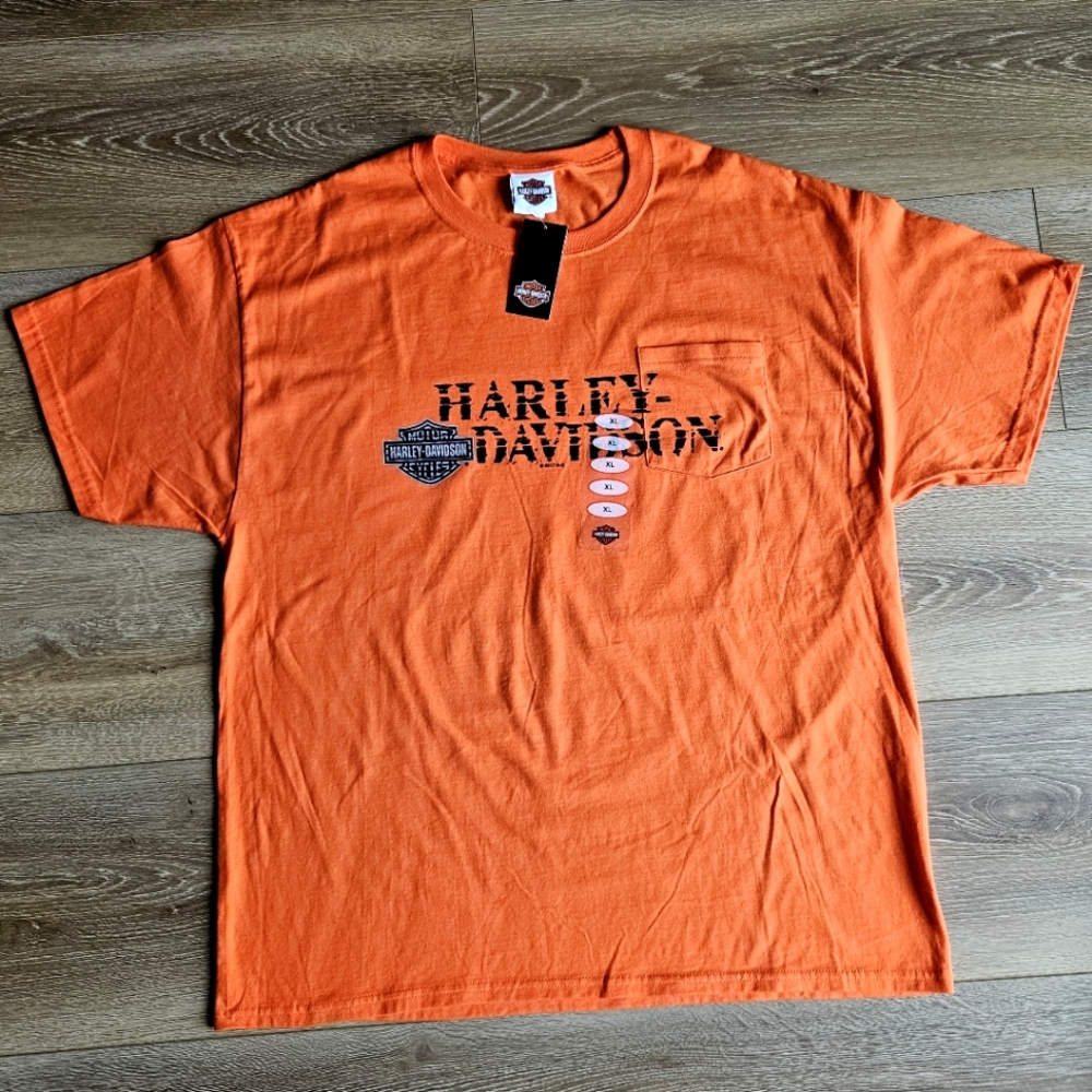 Men’s Harley-Davidson NWT Bright Orange Graphic Short Sleeve Tee | Size XL